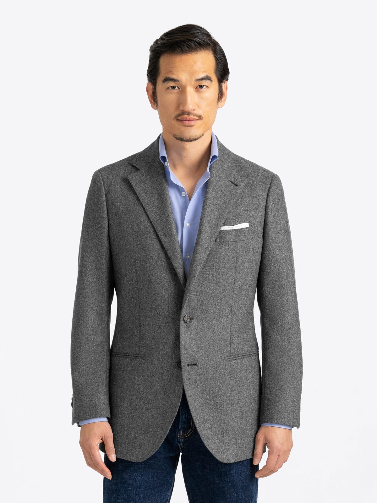 VBC Grey Wool Flannel Downing Jacket