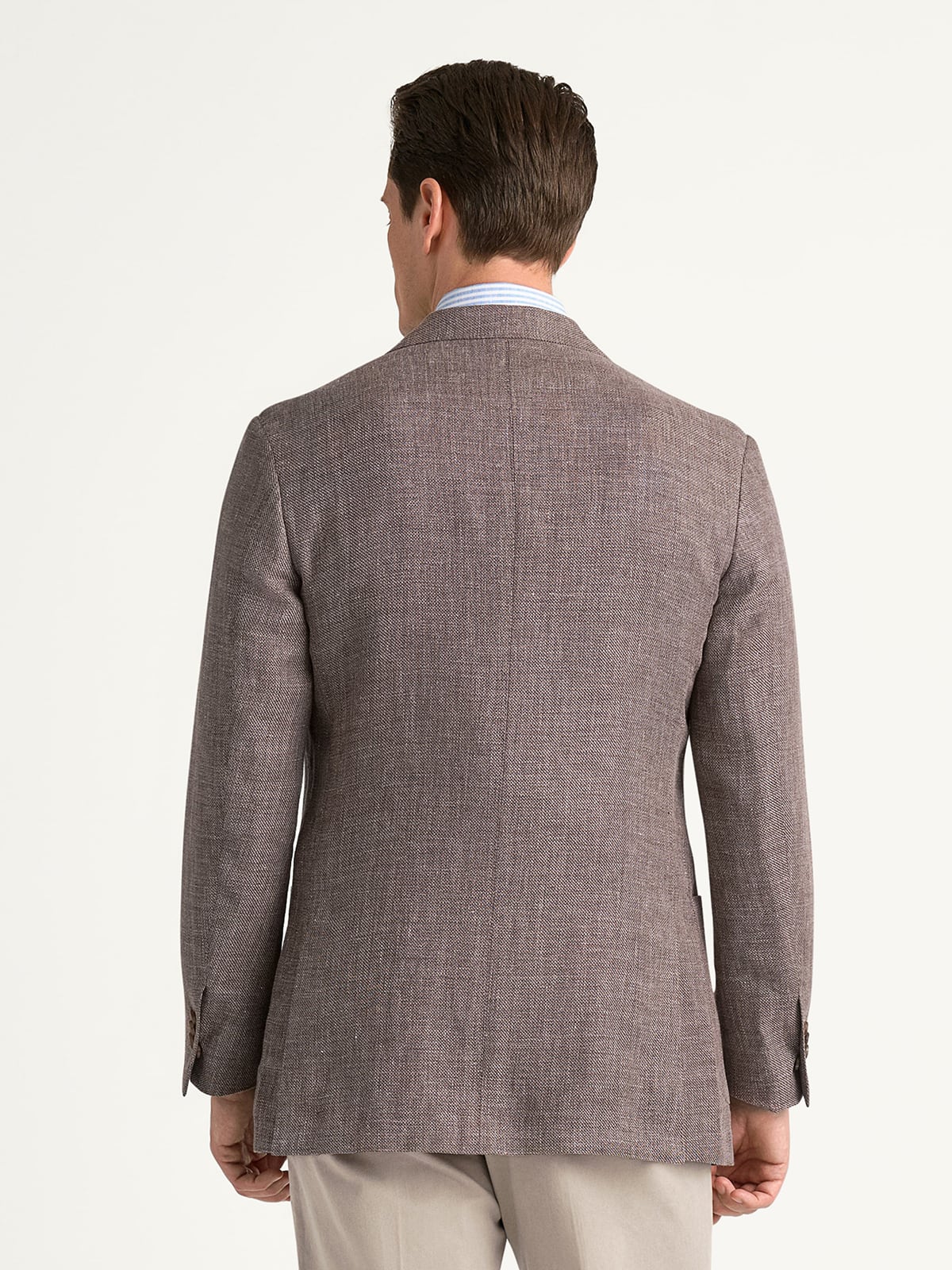 Drago Chestnut Wool and Linen Hopsack Bedford Jacket - Custom Fit
