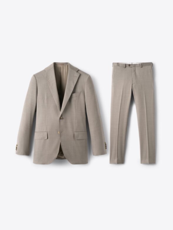 Thumb Photo of Reda Taupe Melange Stretch Allen Suit