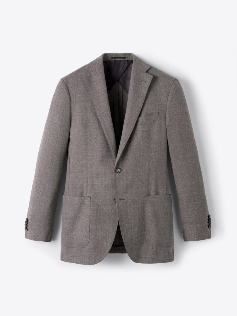 Men’s Reda Taupe Hopsack Bedford Jacket Thumb