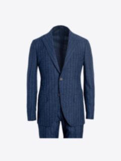 Shop Bedford Navy Pinstripe Wool and Silk Suit