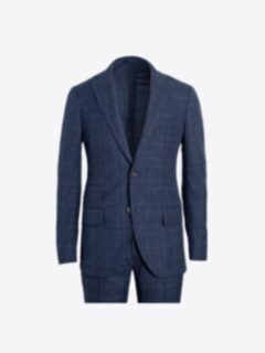 Shop Bedford Navy Glen Plaid Wool and Silk Suit