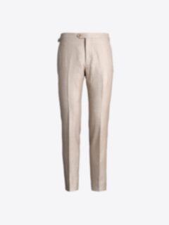 Cale カル】 WOOL LINEN SILK TROUSERS / BEIGE×BLACK - Avelia
