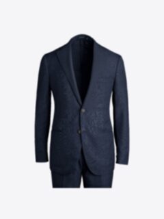 Shop Bedford Navy Glen Plaid Wool Mesh Suit