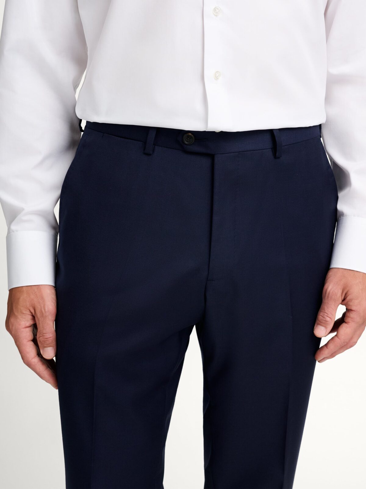 navy blue dress trousers Performance Pants (Navy Their breathable 100% wool fabric drapes elegantly across the body Proper Cloth Navy Stretch 3