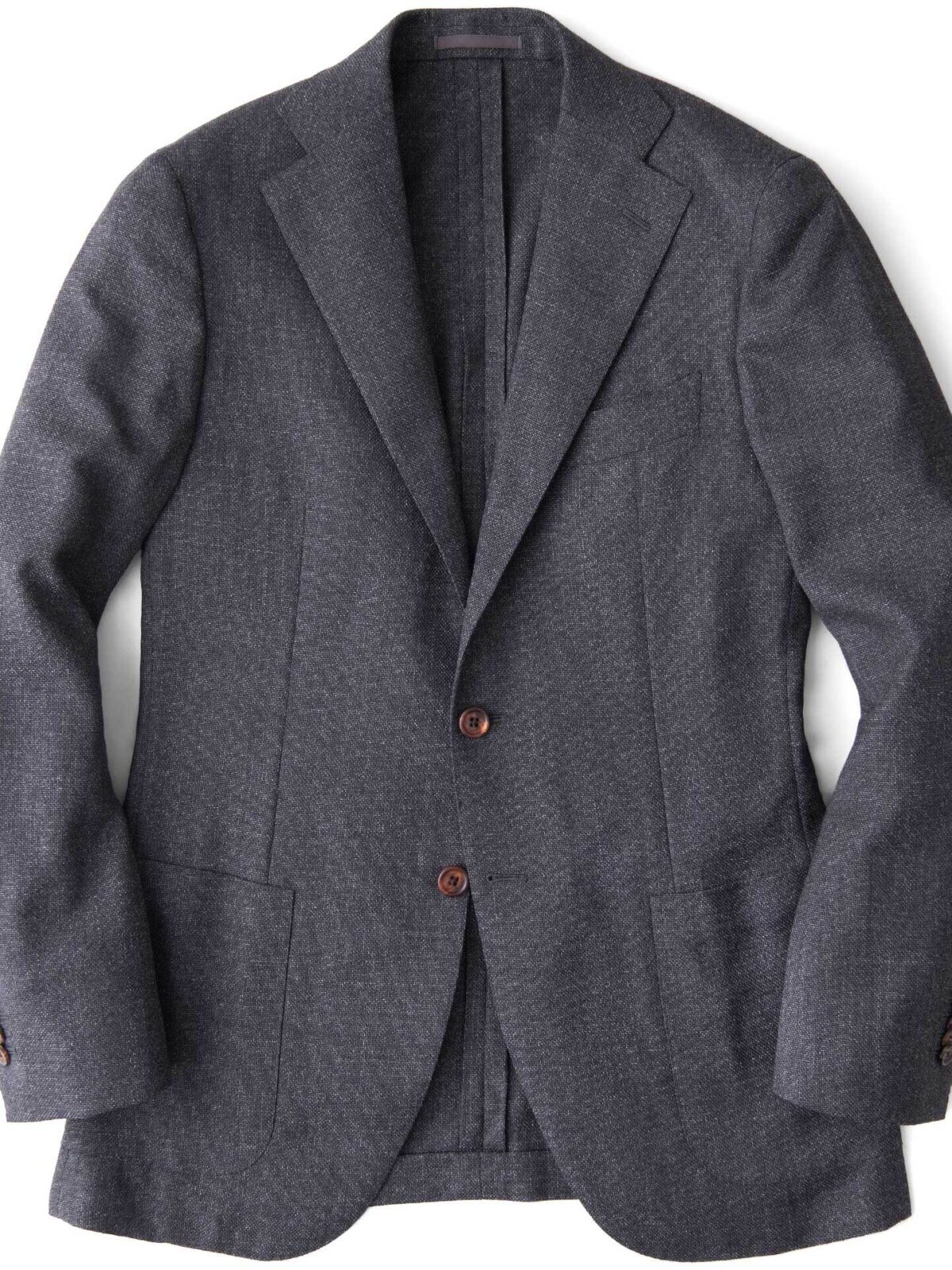 Hudson Grey Melange Wool Hopsack Jacket - Custom Fit Tailored Clothing
