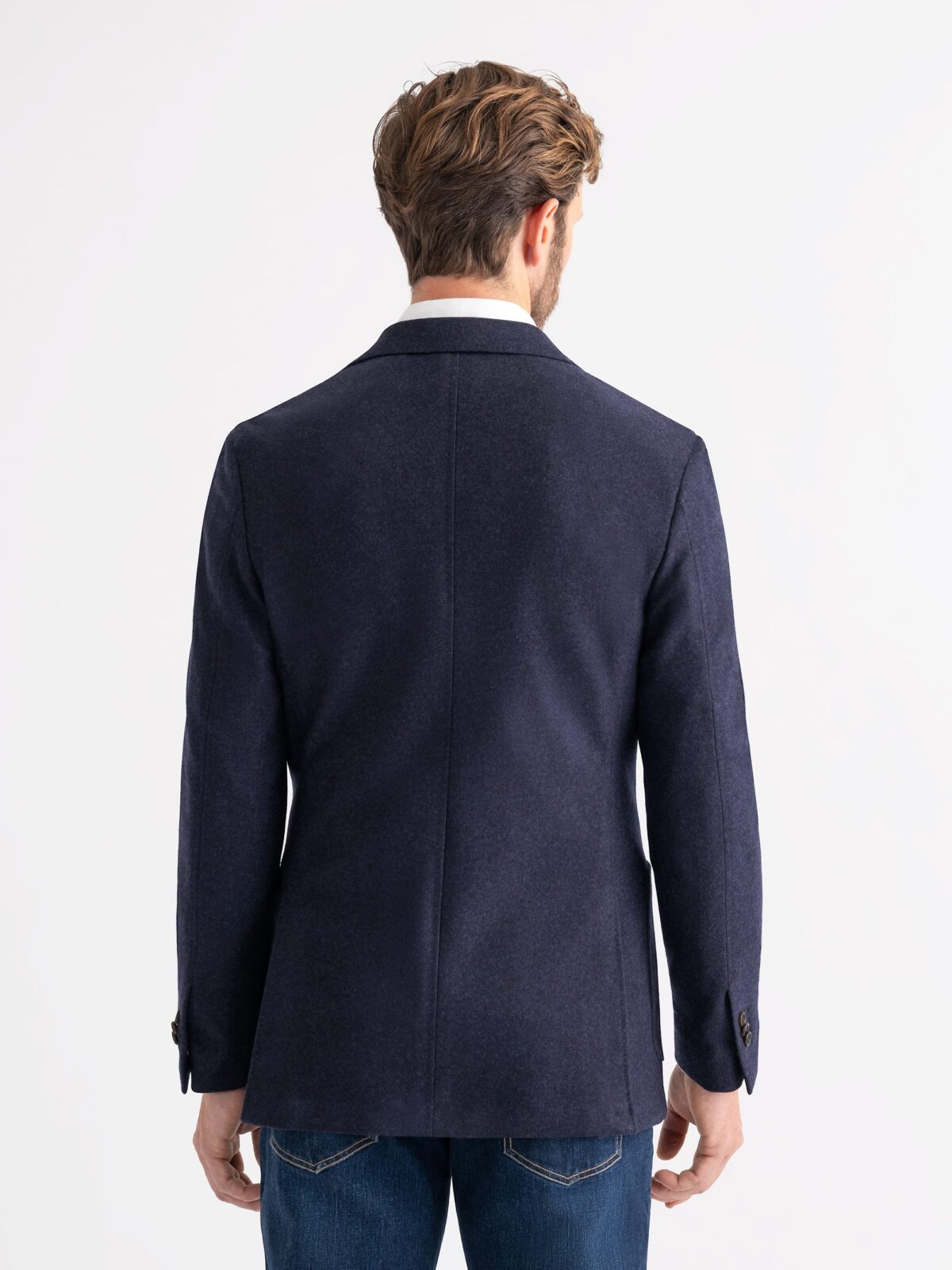 VBC Navy Melange Knit Merino Flannel Waverly Jacket - Custom