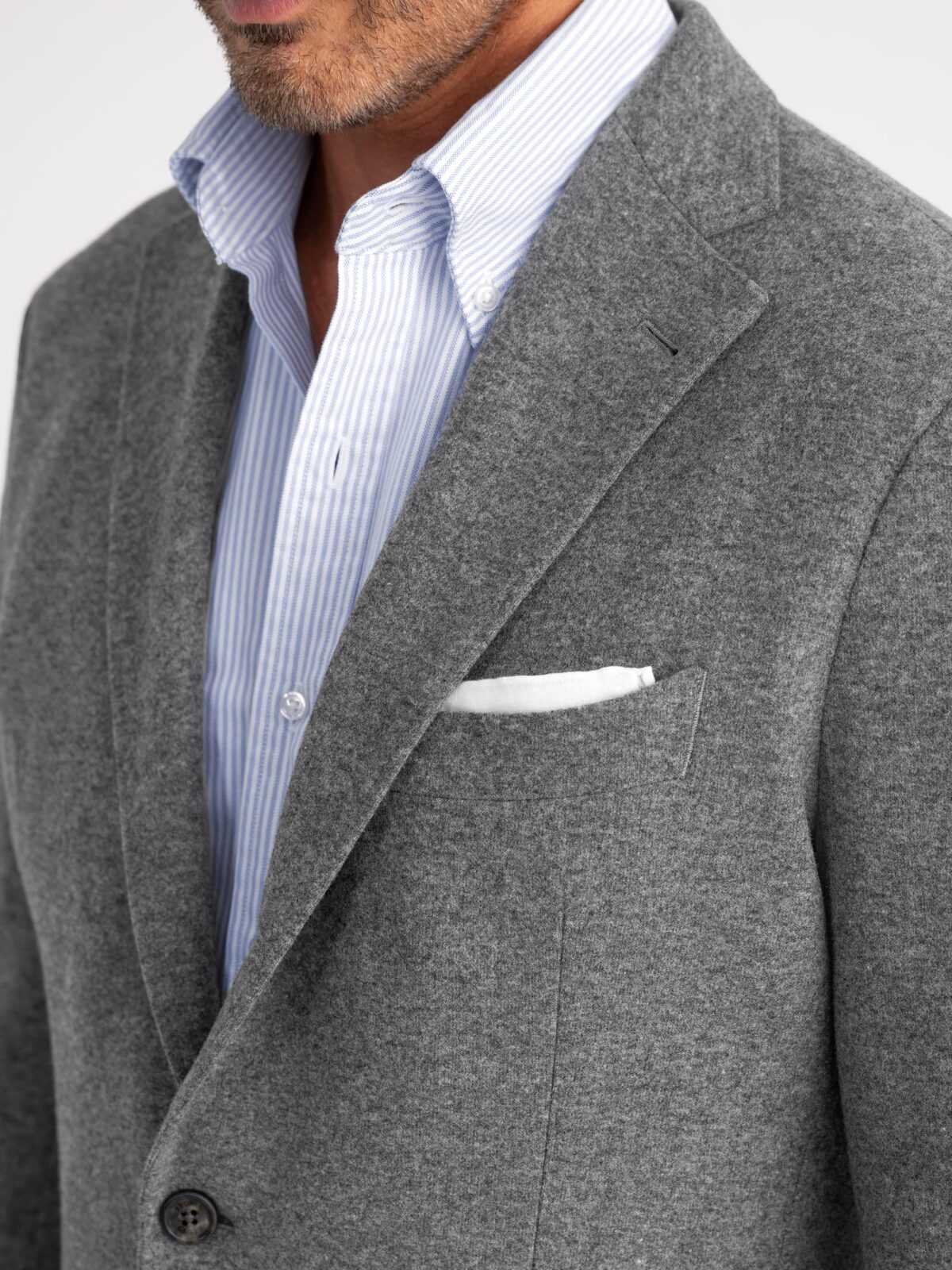 VBC Grey Melange Knit Merino Flannel Waverly Jacket