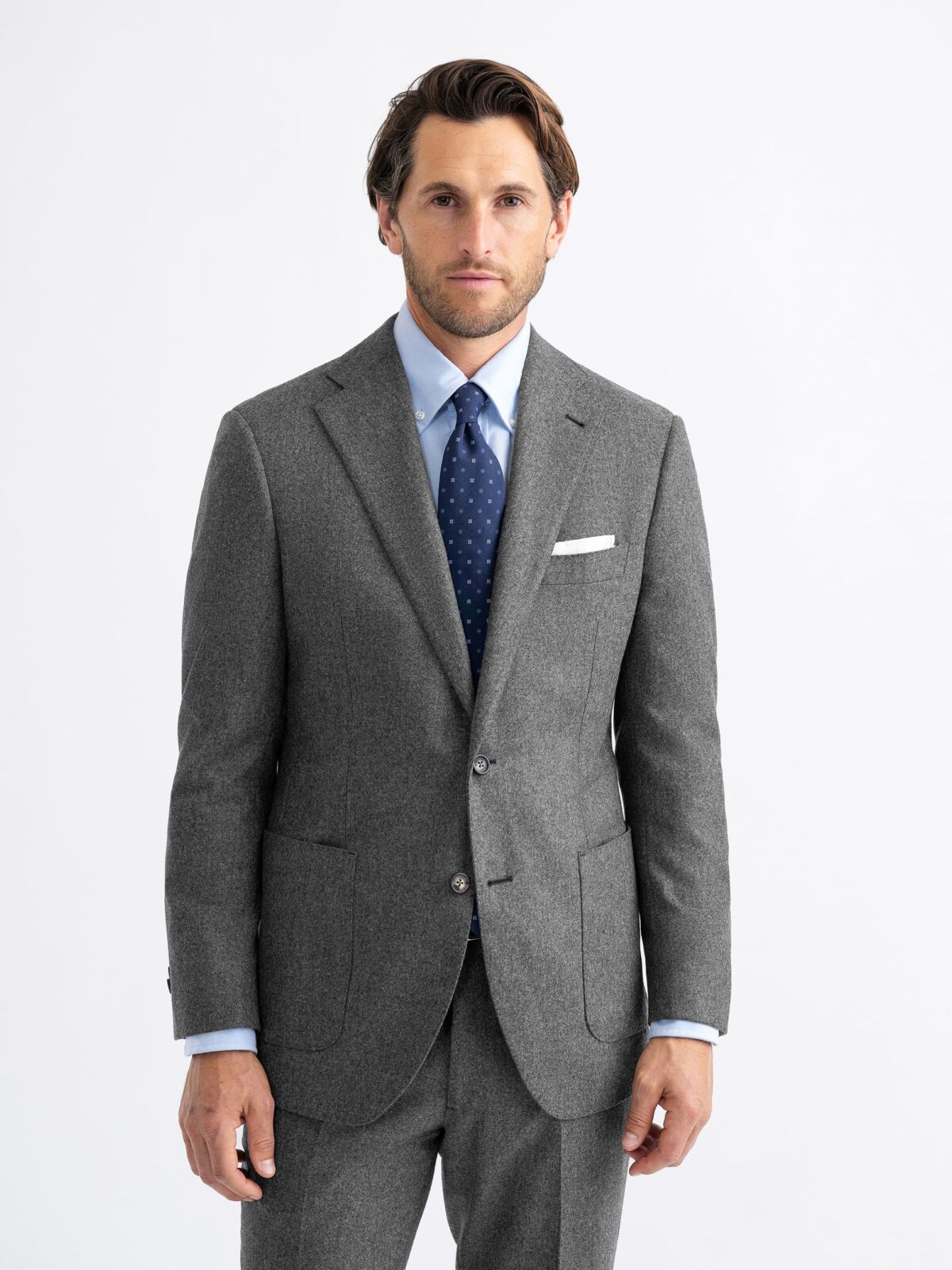 VBC Grey Wool Flannel Bedford Suit - Custom Fit Tailored Clothing