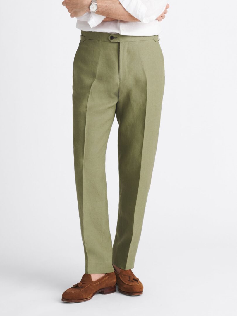 Spence Bryson Sage Heavy Irish Linen Dress Pant Thumb Detail