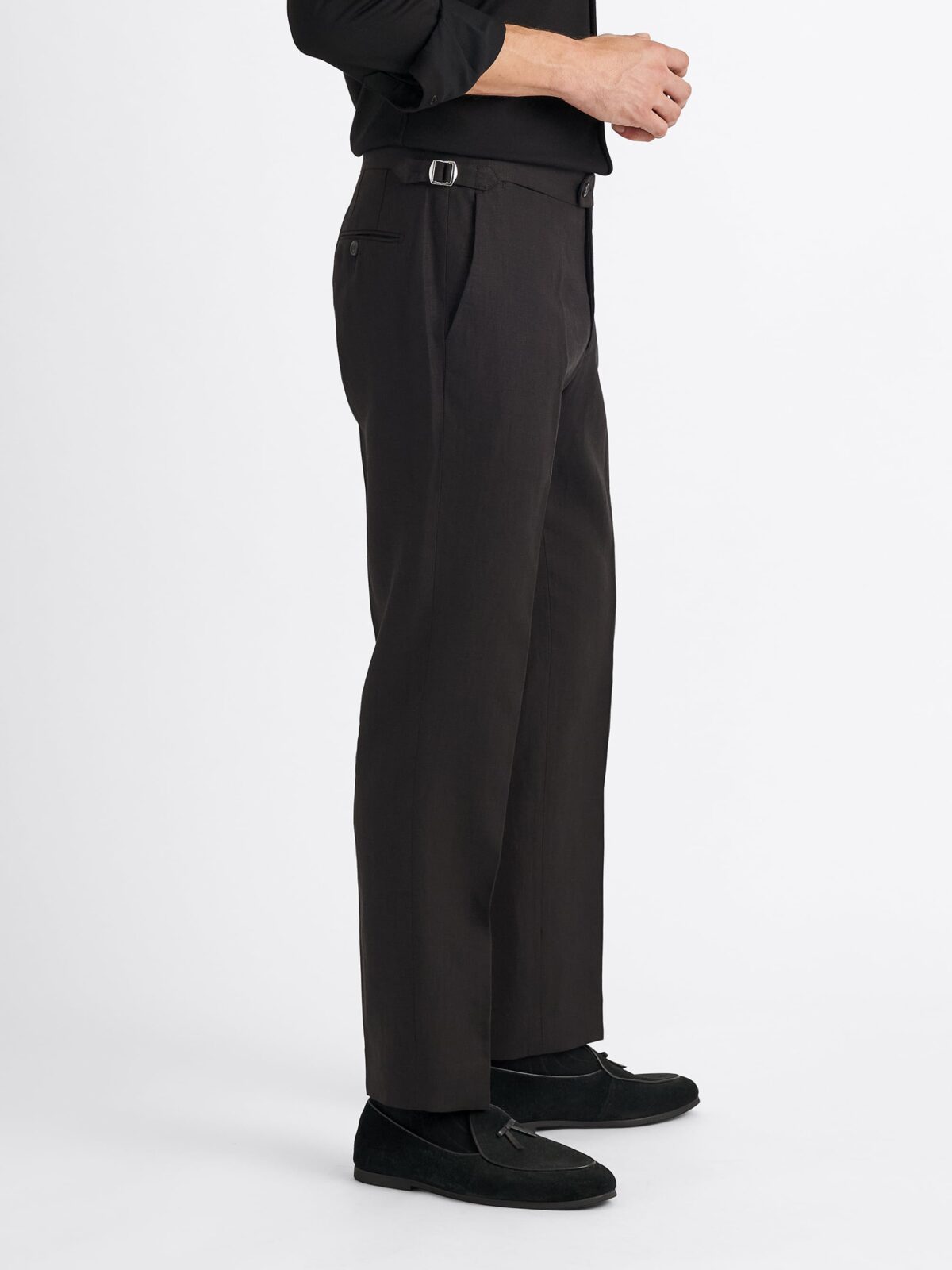 Black Irish Linen Dress Pant - Custom Fit Tailored Clothing