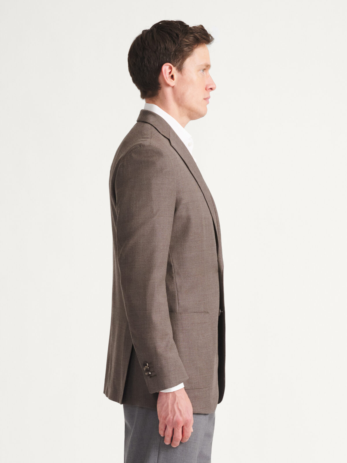 Loro Piana Fabric Mocha S150s Hopsack Hudson Jacket - Custom Fit