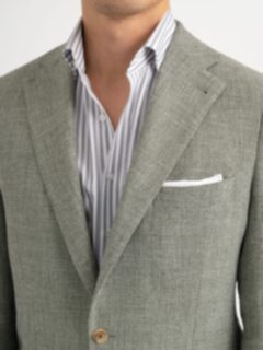 Drago Tan Houndstooth Wool Silk and Linen Bedford Jacket - Custom Fit  Tailored Clothing