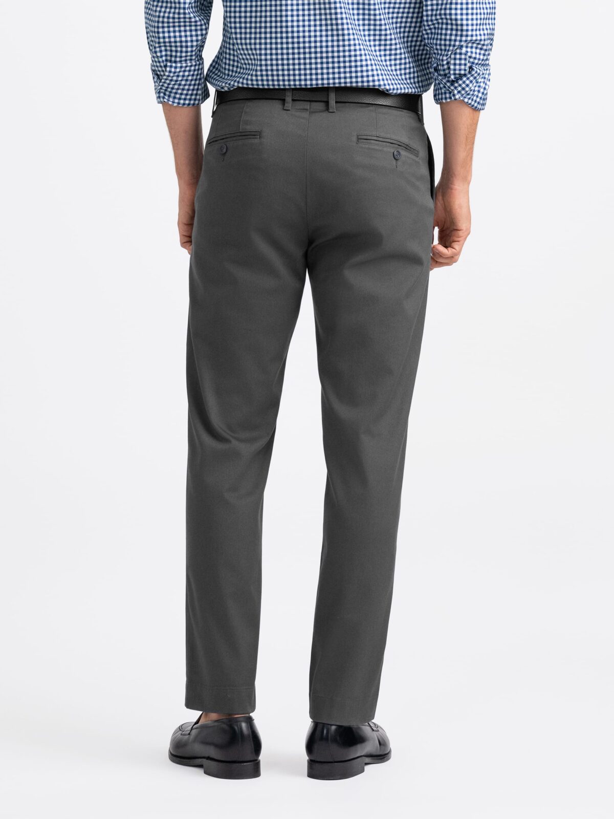 Charcoal Non-Iron Stretch Chino - Custom Fit Pants