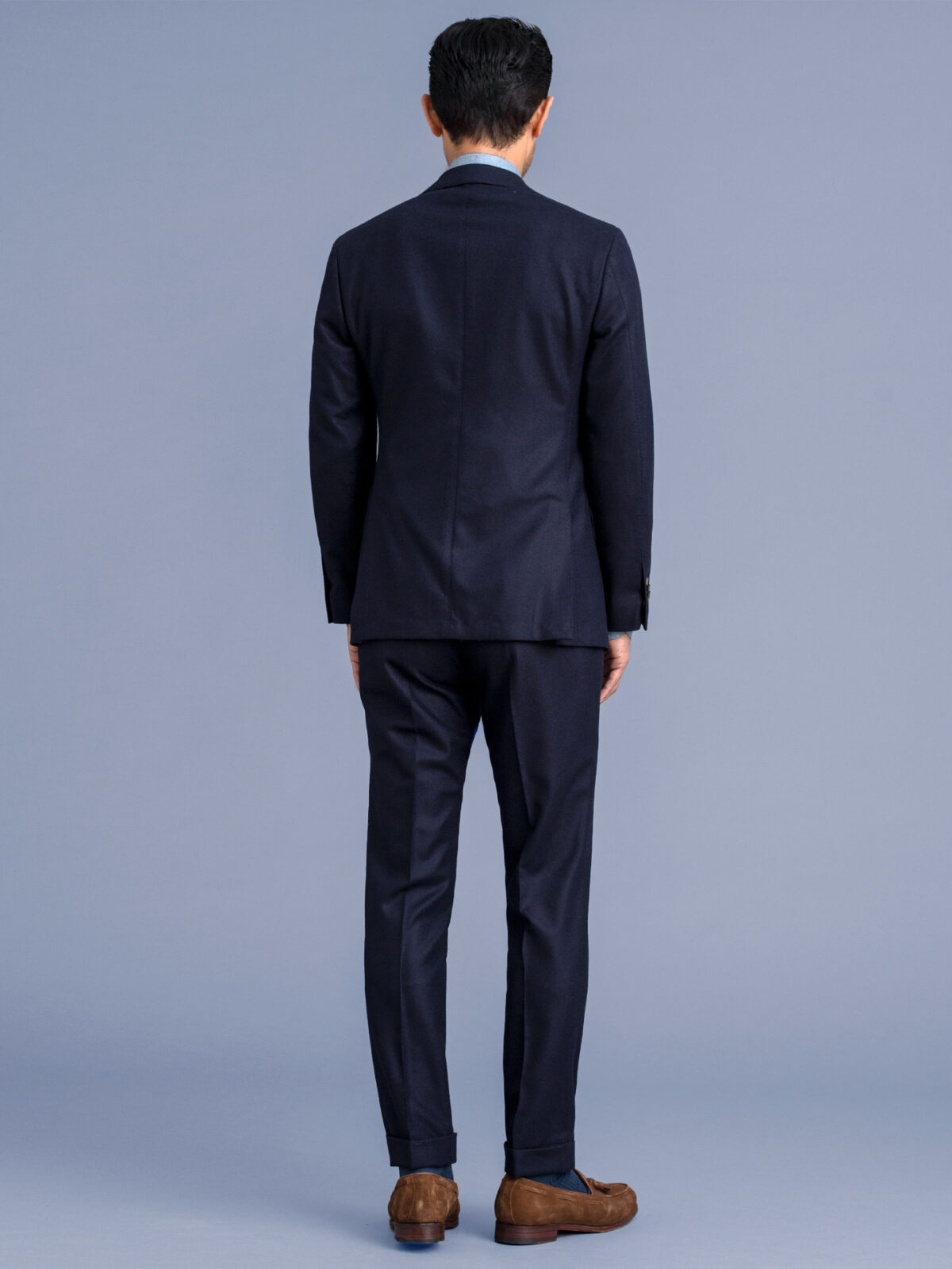 VBC Navy Wool Flannel Bedford Suit with Ticket Pocket Jacket - Custom Fit  Tailored Clothing