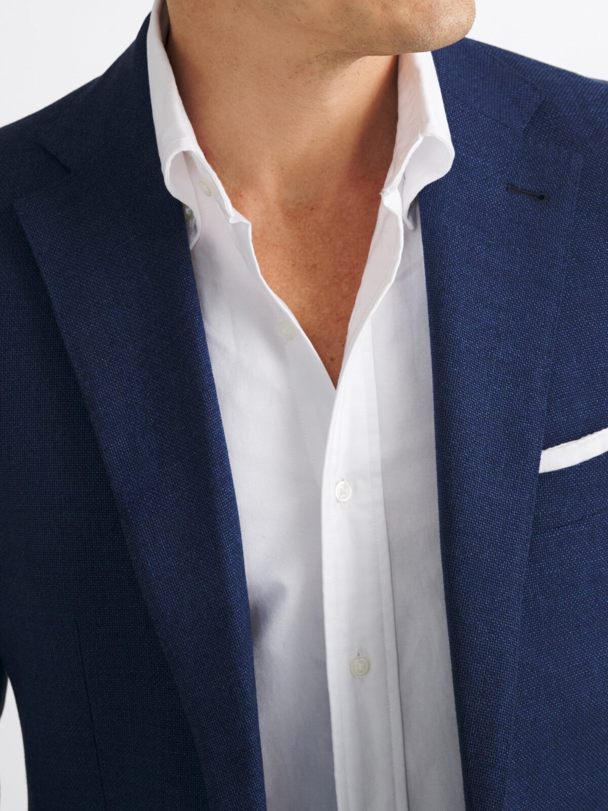 Reda Ocean Blue Hopsack Bedford Jacket - Custom Fit Tailored Clothing