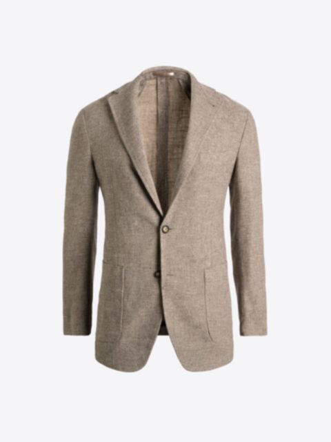 Slate Linen and Lyocell Hopsack Bedford Jacket - Custom Fit