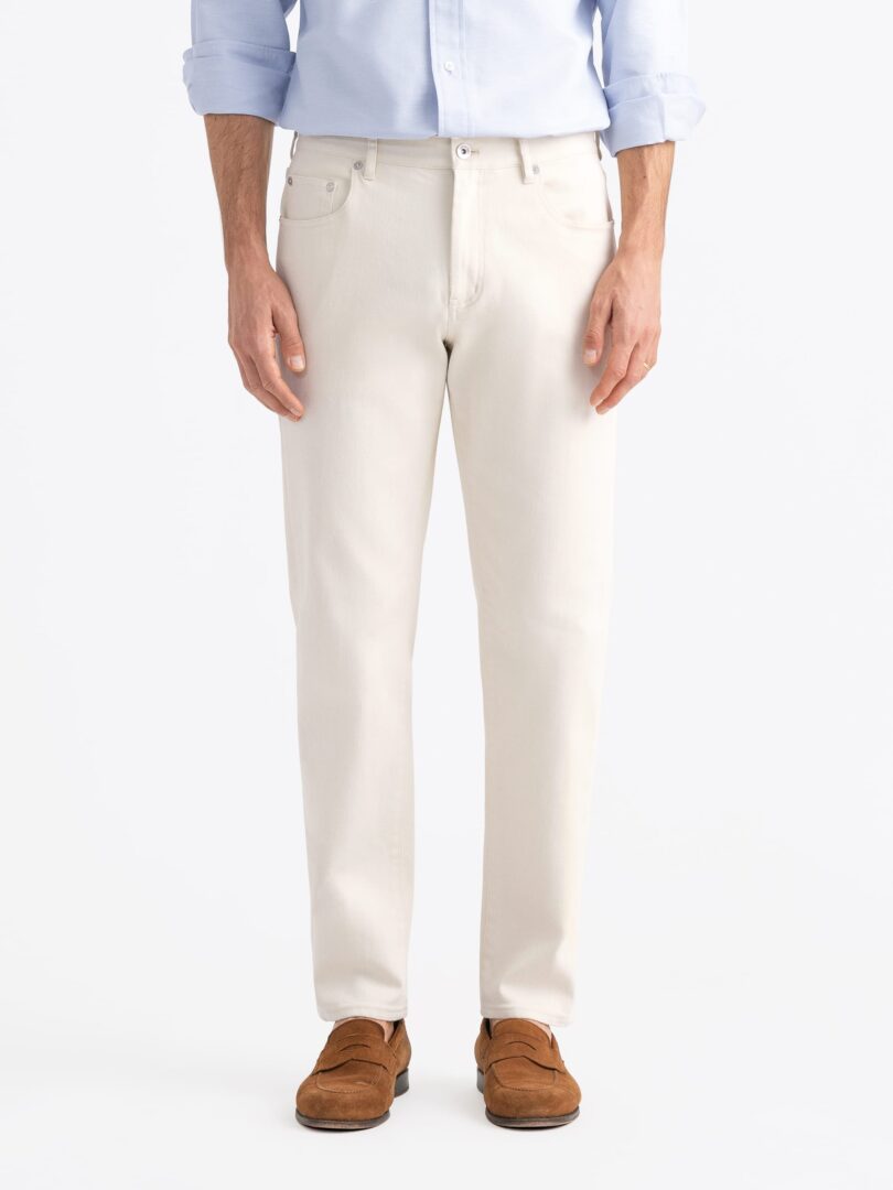 Akita Cream Stretch Organic Slub Twill 5-Pocket Thumb Detail