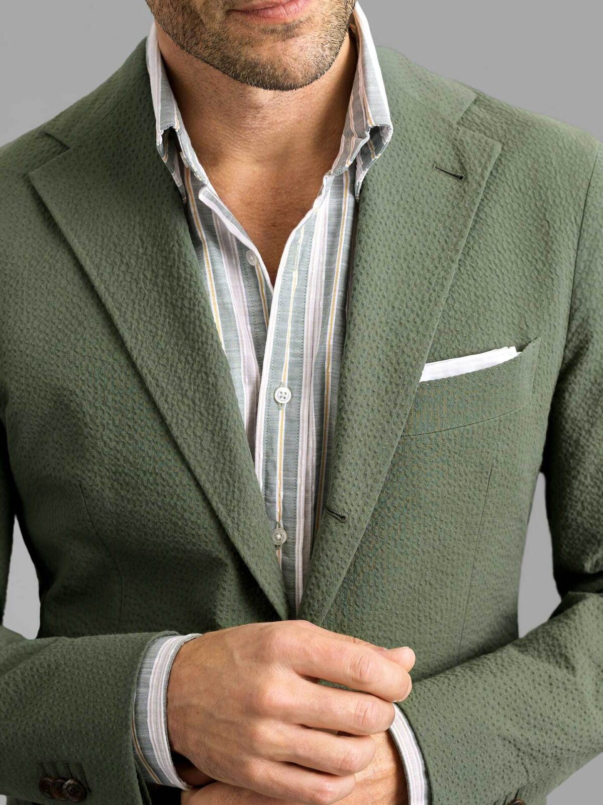 Waverly Fatigue Stretch Seersucker Jacket - Custom Fit Waverly Fatigue Stretch Seersucker Jacket - Custom Fit