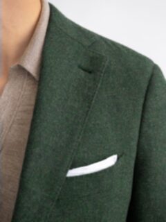 Di Pray Green Wool Cashmere Flannel Bedford Jacket - Custom Fit