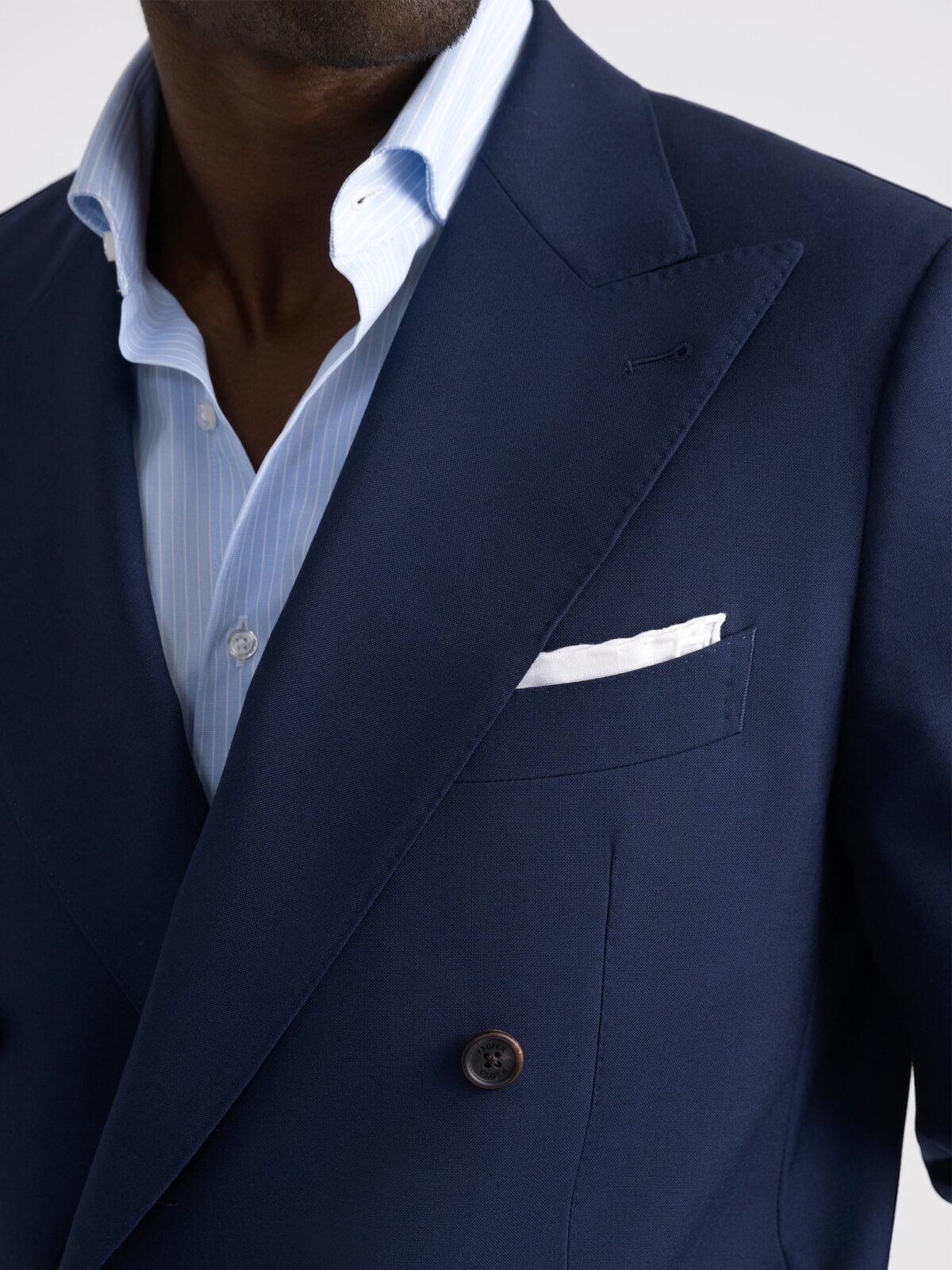 Double Breasted VBC Navy Fresco Carmine Suit - Custom Fit Tailored