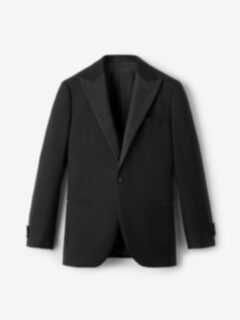 Shop Peak Lapel Black Loro Piana S150s Tuxedo Jacket
