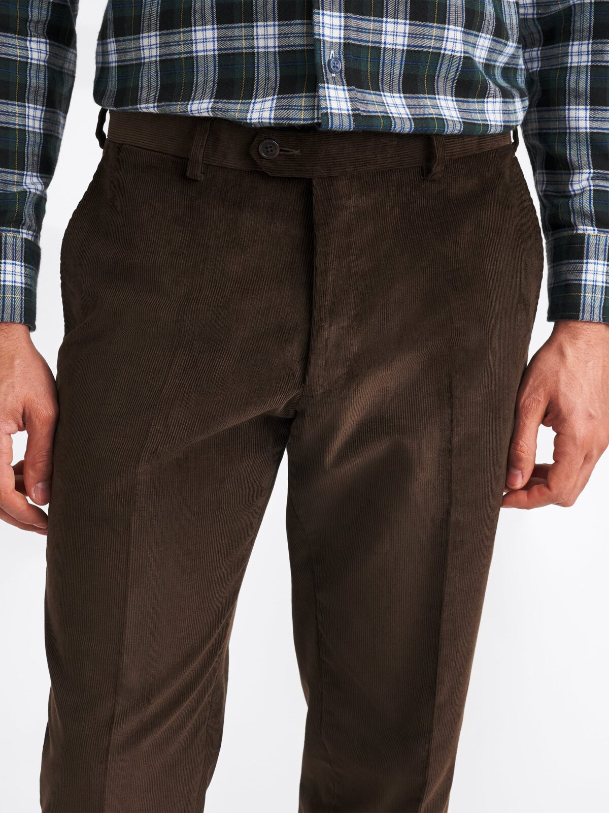 Brown Stretch Corduroy Dress Pants Custom Fit Tailored Clothing