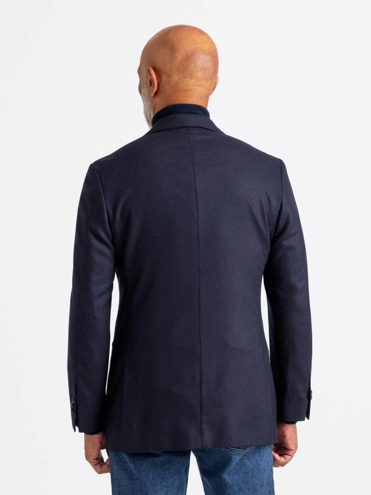 VBC Navy Wool Flannel Downing Jacket - Custom Fit Tailored
