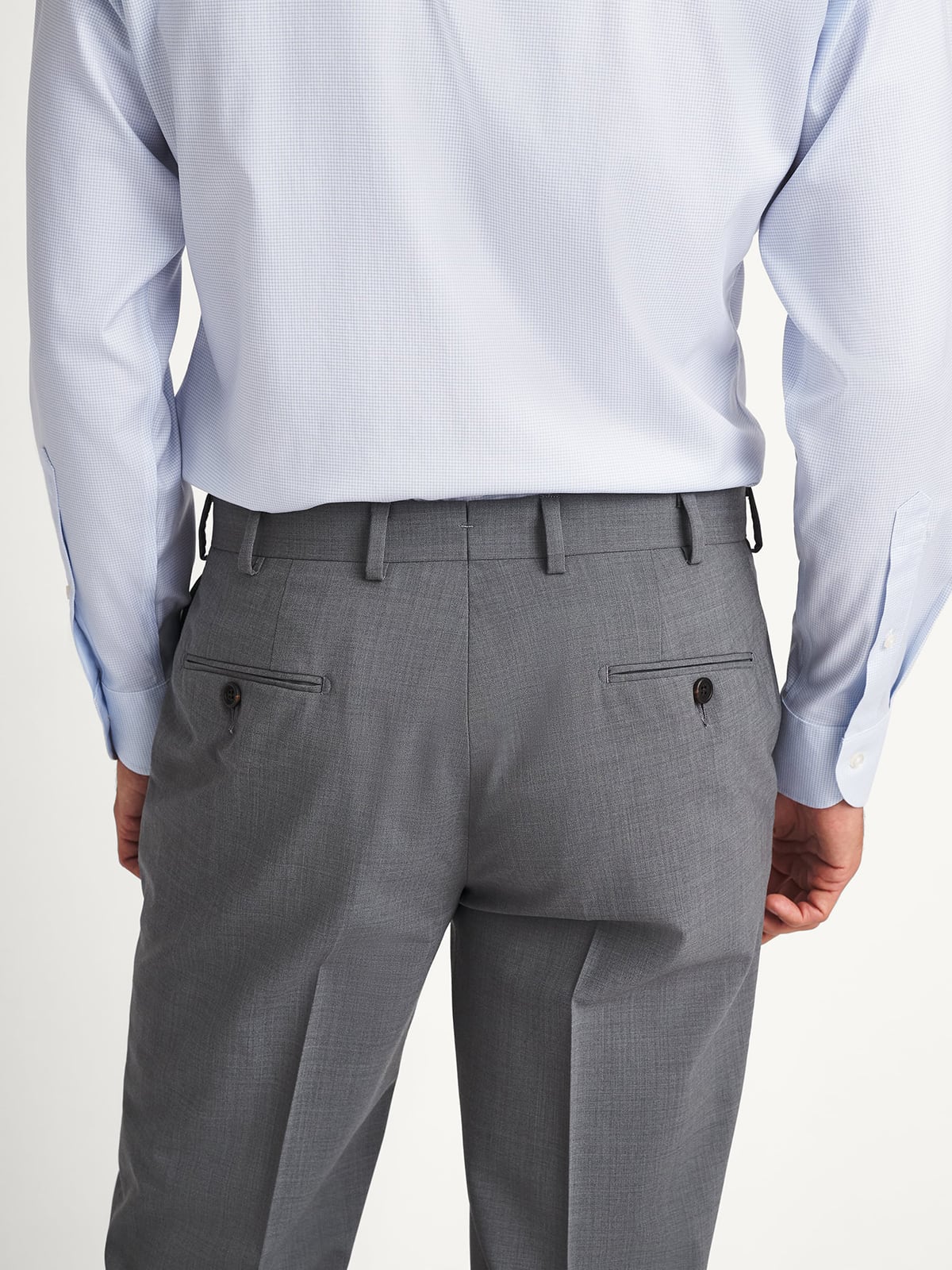 Light Grey Stretch Wool Dress Pant - Custom Fit Tailored Clothing