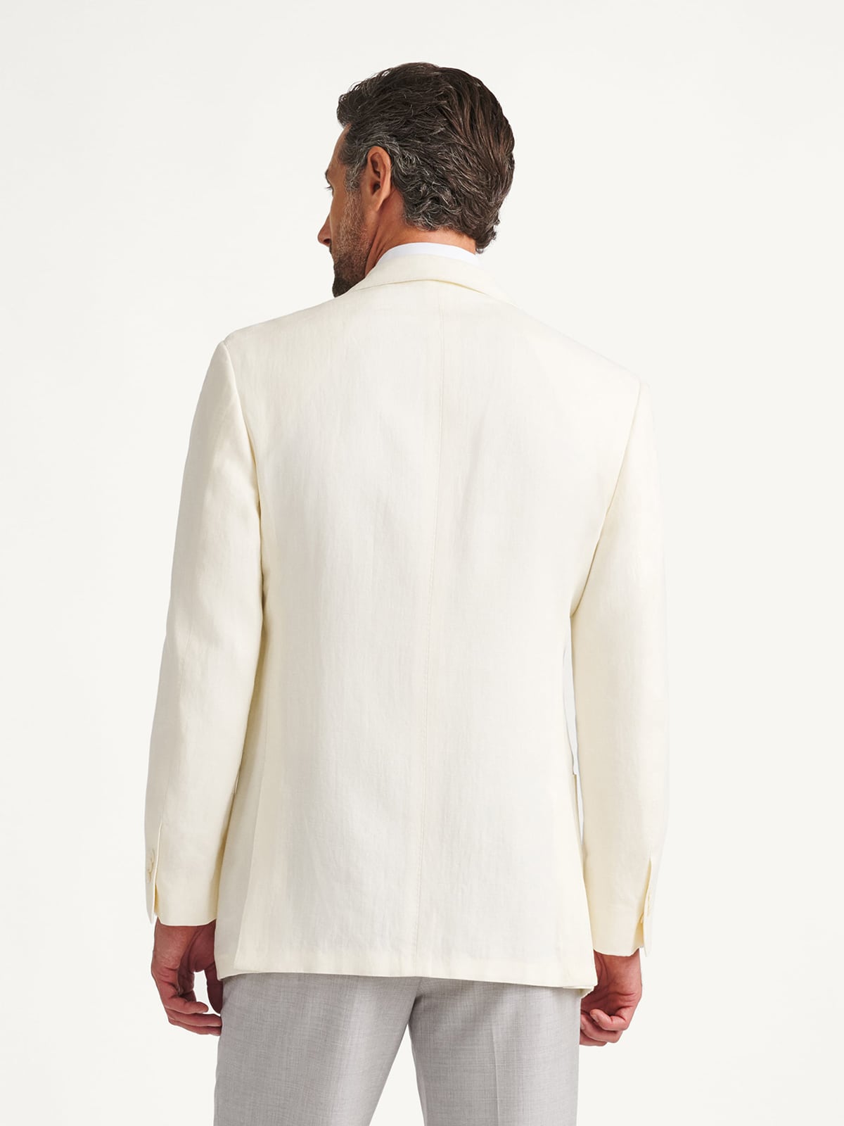 Ivory Irish Linen Bedford Jacket - Custom Fit Tailored Clothing
