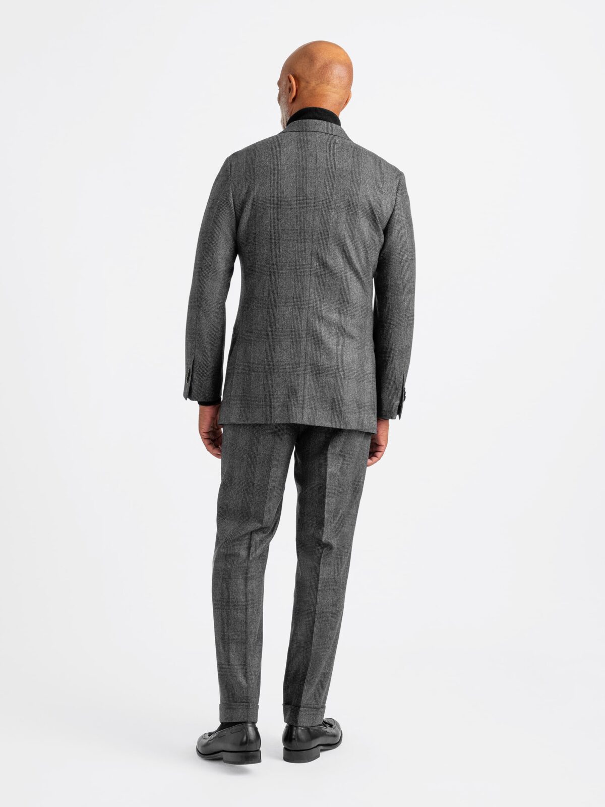 Double Breasted VBC Grey Glen Plaid Flannel Bedford Suit - Custom