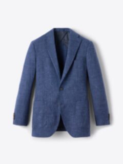 Shop Royal Blue Wool and Linen Stretch Bedford Jacket