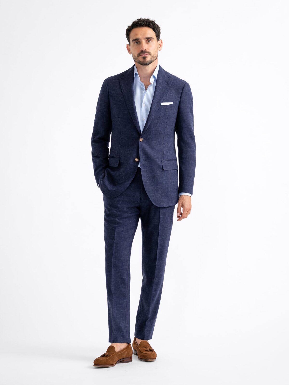 Navy Micro Textured Pure Wool Suit