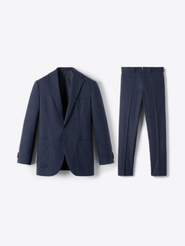 Thumb Photo of Navy Wool and Linen Stretch Bedford Suit