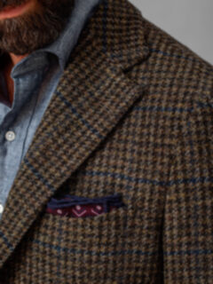 Grey Gun Check Tweed Waverly Jacket - Custom Fit Tailored Clothing