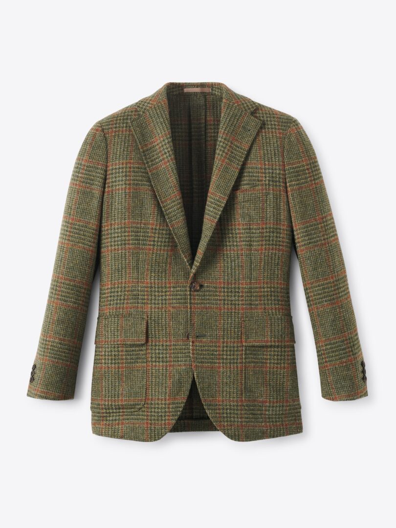 Men’s Sage and Red Plaid Shetland Tweed Thumb