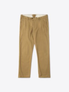 Shop Venezia Camel Stretch Cotton and Linen Herringbone Chino