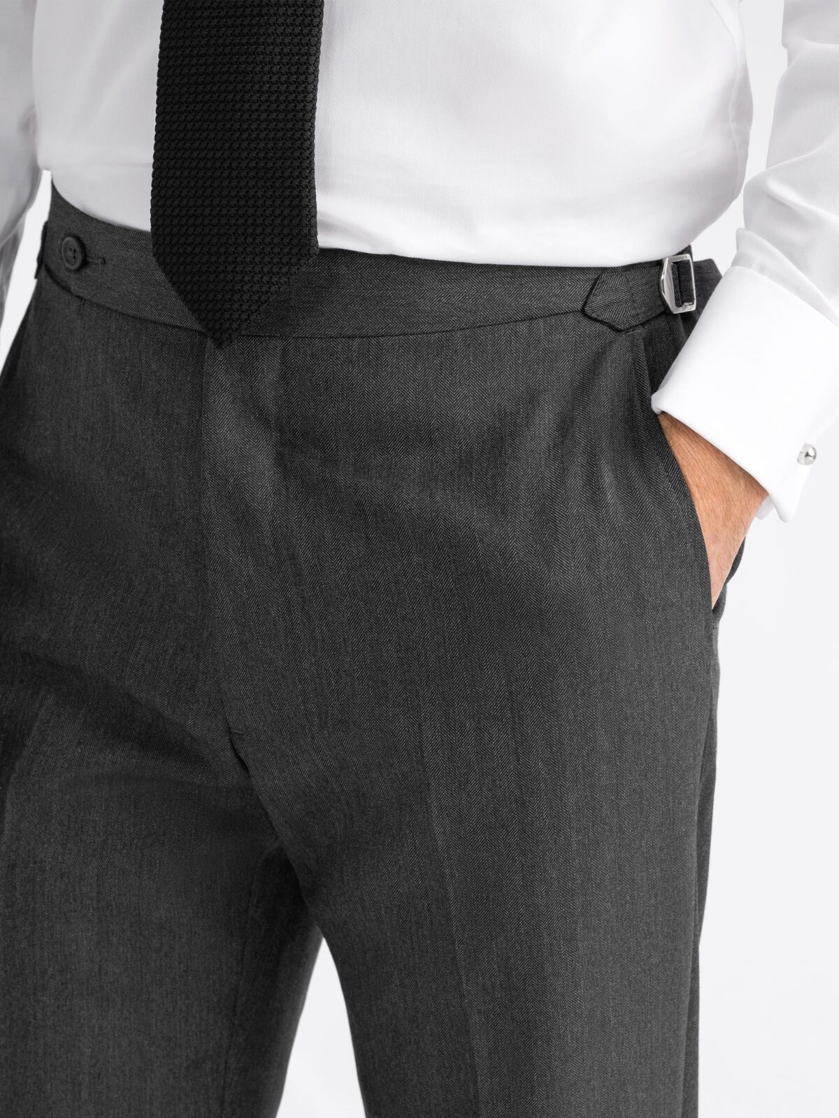VBC Charcoal Herringbone Dress Pant - Custom Fit Tailored Clothing