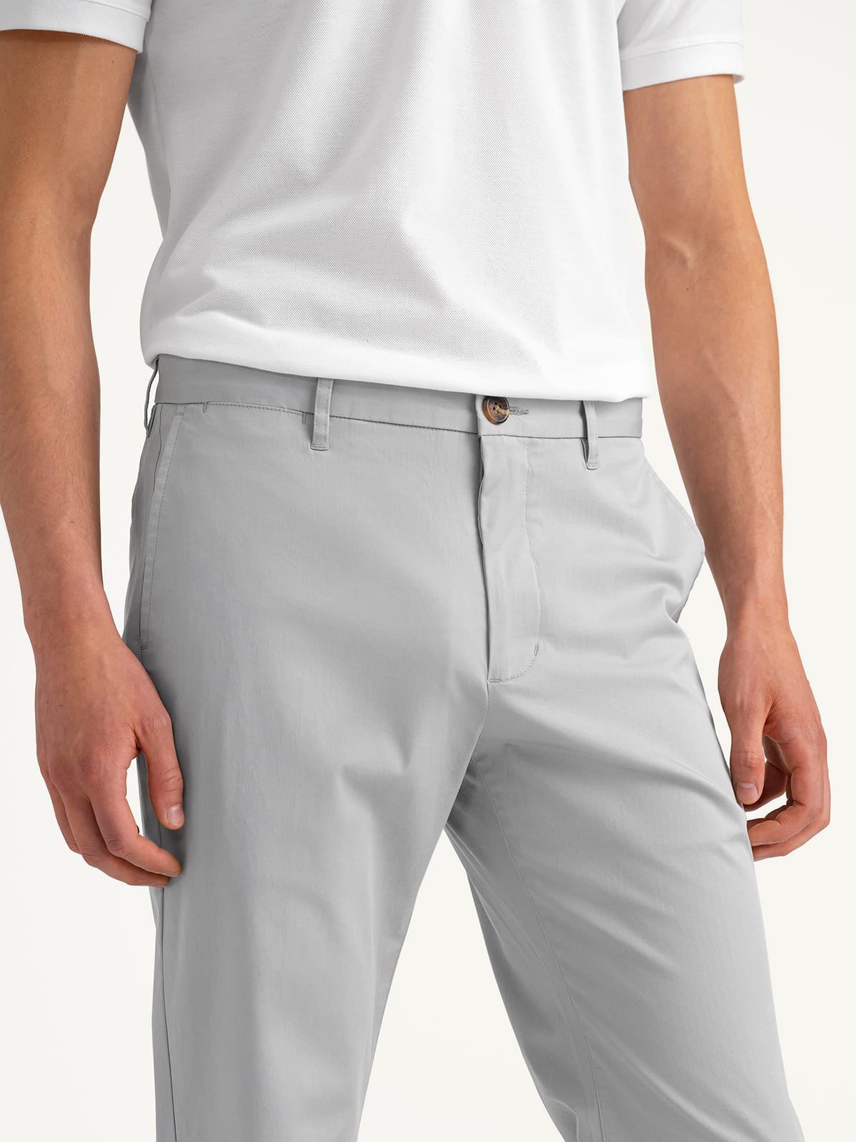 Di Sondrio Grey Lightweight Stretch Chino - Custom Fit Pants