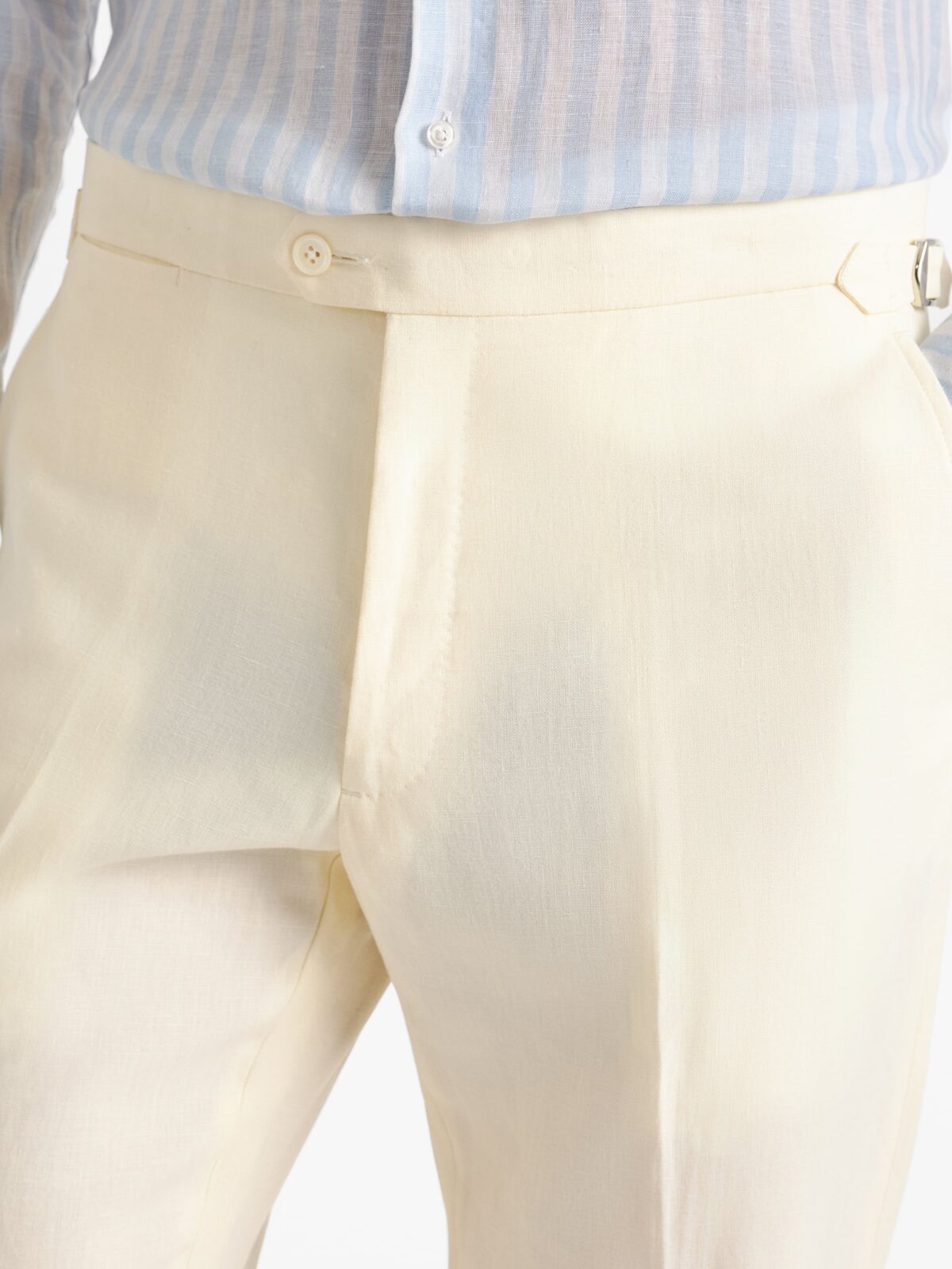 Proper Cloth Ivory Irish Linen Men's Custom Dress Pants