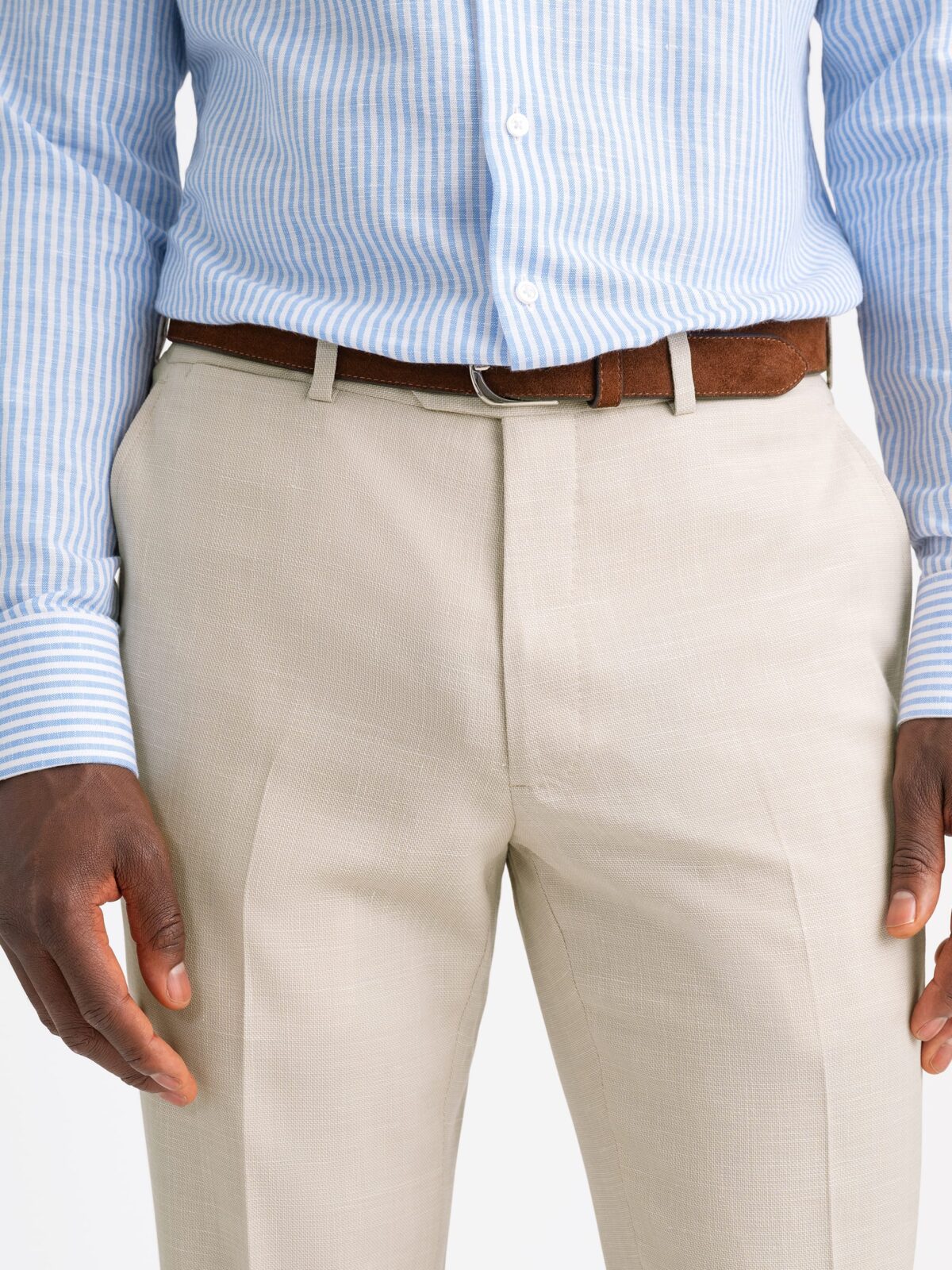 パンツ Kant Linen Belt Banding Slacks (3color) Stone Wool and Linen Stretch Dress Pant - Custom Fit