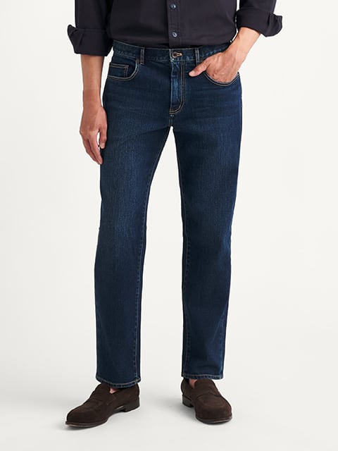 Japanese 14oz Medium Wash Indigo Stretch Jeans Vintage Straight