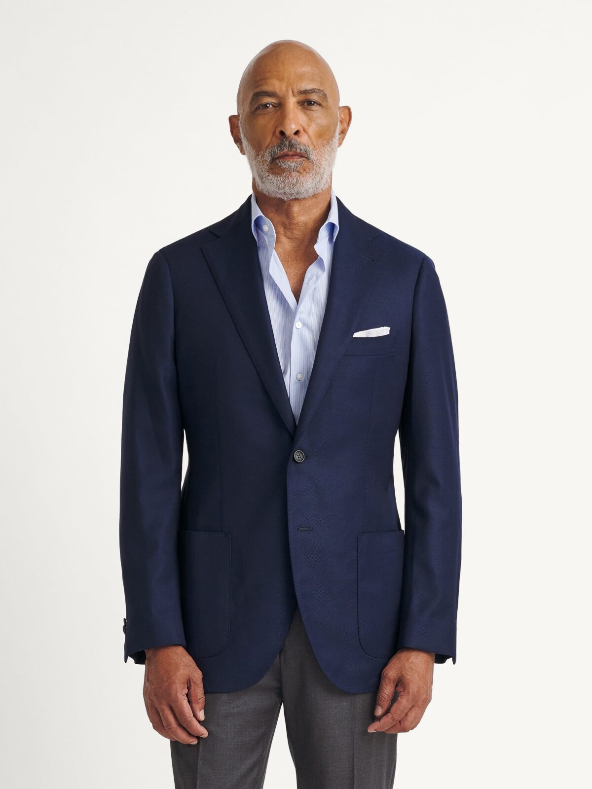 Loro Piana Fabric Navy S150s Hopsack Bedford Jacket - Custom Fit