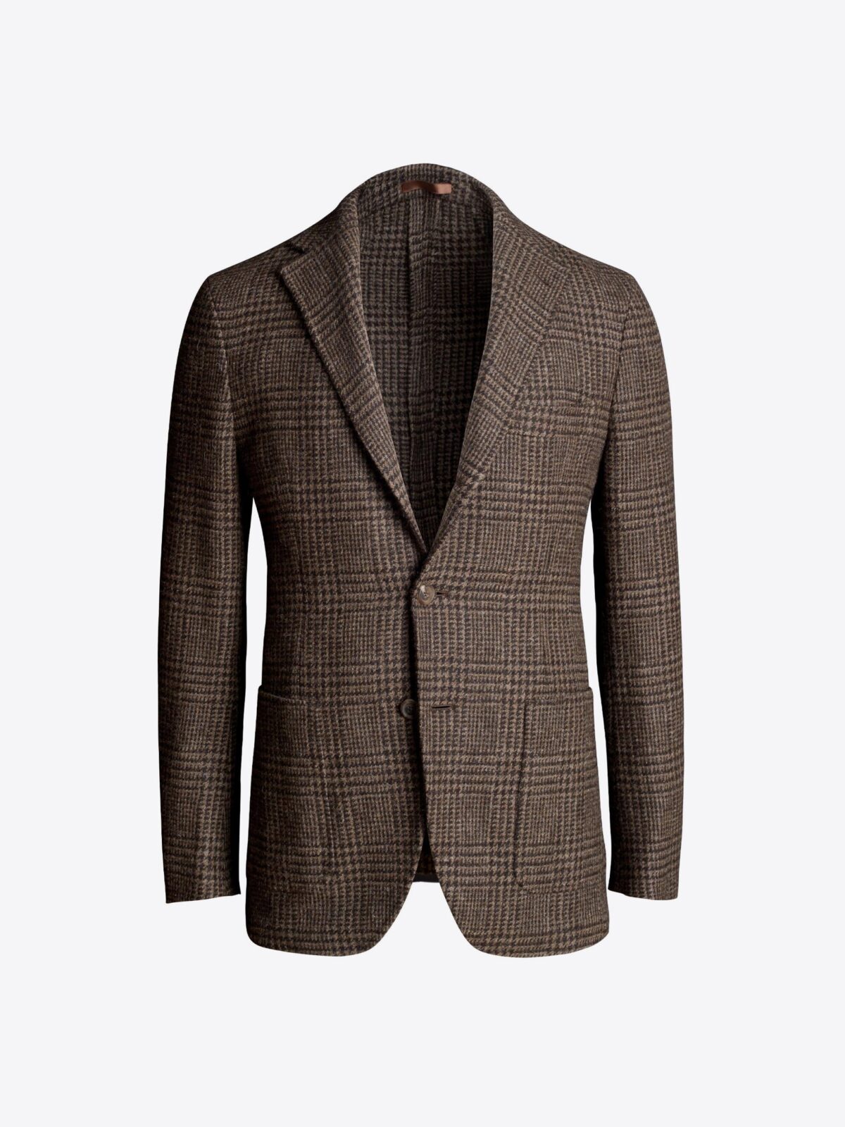 Loro Piana Fabric Brown Glen Plaid Wool Cashmere Hudson Jacket