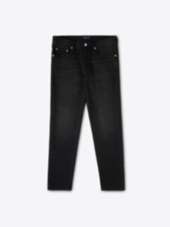 Shop Japanese 12oz Washed Black Stretch Jeans