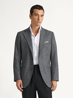 VBC Grey Glen Plaid Wool Flannel Downing Jacket - Custom Fit