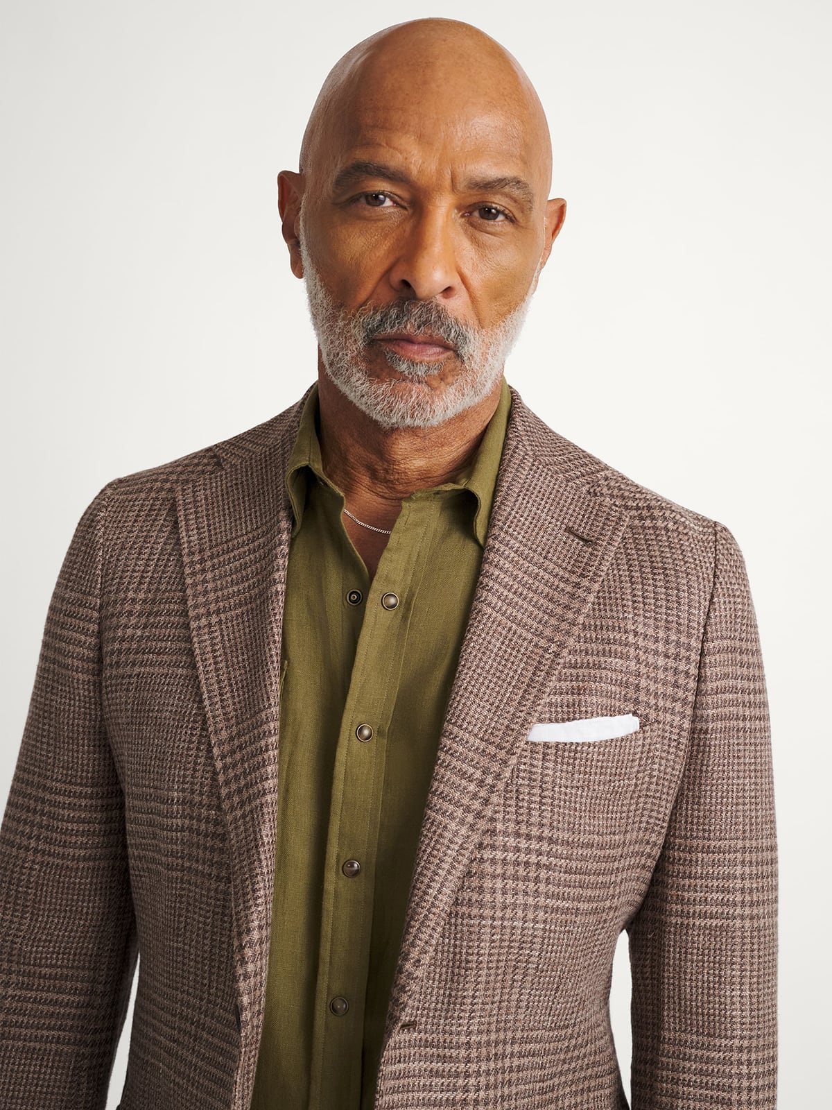 Cerruti Brown Glen Plaid Cotton and Linen Jacket - Custom Fit