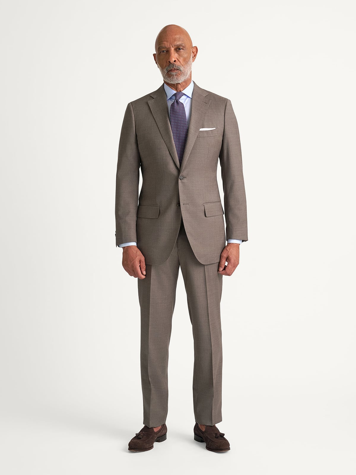 Loro Piana Fabric Taupe Tropical Wool Suit - Custom Fit Tailored
