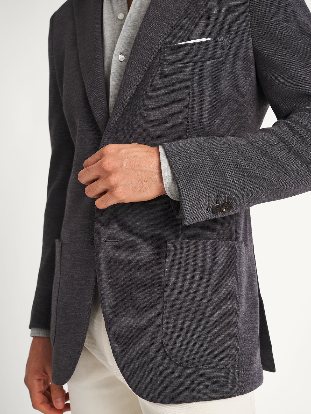 Grey Italian Merino Knit Sport Coat - Custom Fit Tailored Clothing