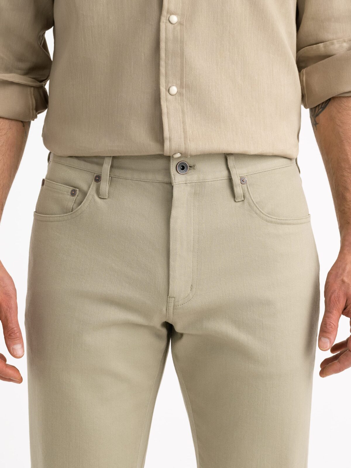 Akita Dried Sage Stretch Organic Slub Twill 5-Pocket Akita Dried Sage Stretch Organic Slub Twill 5-Pocket